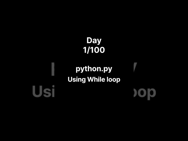 Using While loop in python.  #python #whileloop #coding  #skills #learning