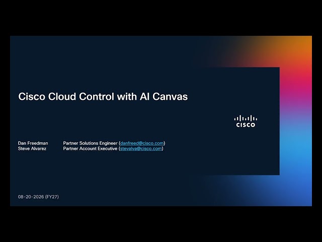 Cisco Cloud Control UI Demo