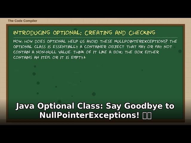 Java Optional Class: Stop NullPointerExceptions! 🚫🛡️ Master Java Null Safety (Intermediate Tutorial)