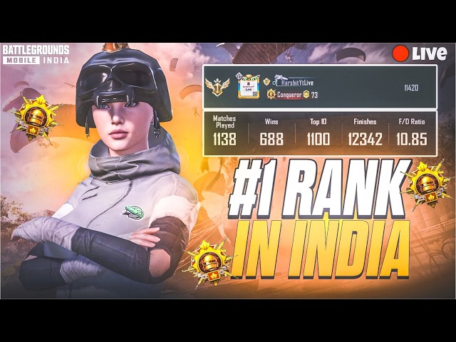 TOP 1 CONQUEROR RANK PUSH IN BGMI 🔥