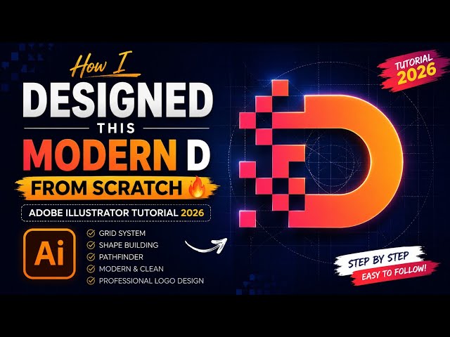 Adobe Illustrator tutorial.How to create modern logo in Adobe Illustrator.