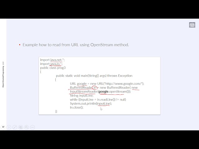 Object Oriented Programming (JAVA) | C3-L4 | Reading from URL Openstream example