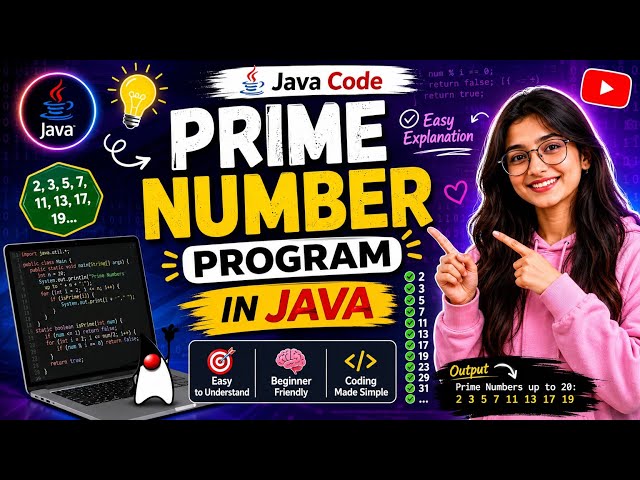 👉 Prime Number Array Program in Java | Easy Java Tutorial 🔥
