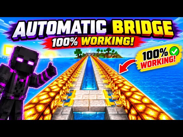 🔥 I Built an AUTOMATIC BRIDGE in Minecraft Bedrock! (SUPER EASY).
