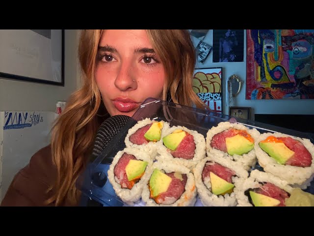 [ASMR] Eating Sushi 🍣 (close eating sounds)