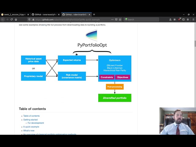 Python in Finance: Portfolio Optimization (Session 7)