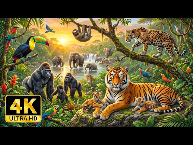 African Wildlife in 4K | Amazing Animals, Stunning Landscapes & Relaxing Music for Peaceful Escape