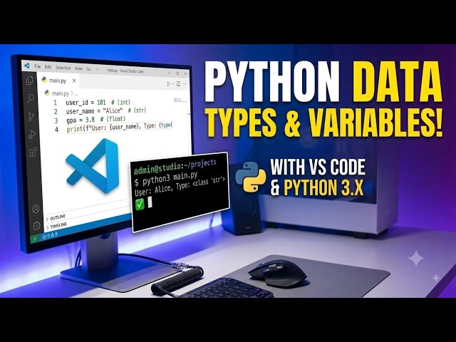 Python Data Types & Variables - VS Code Beginner Tutorial (Day 2)