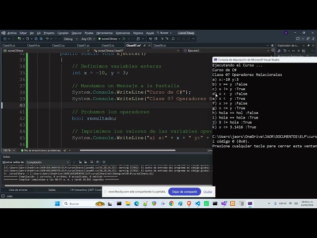 Curso de C# Clase 07 Operadores Relacionales |Escuela Libre de Programación