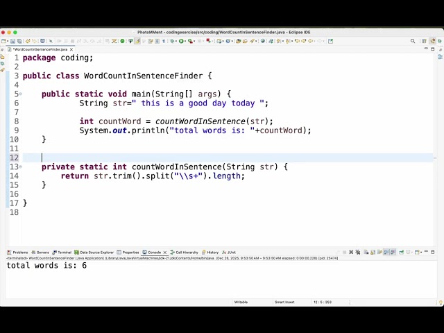 Counting words is a string using java programming language