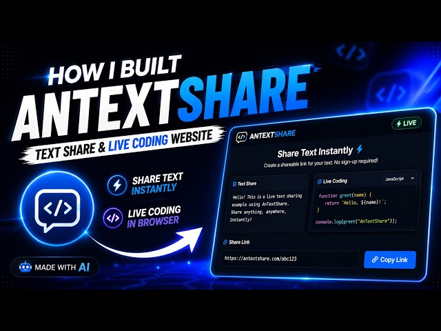 Build a Real-Time Text Sharing & Live Coding Web App Using AI | Full Tutorial