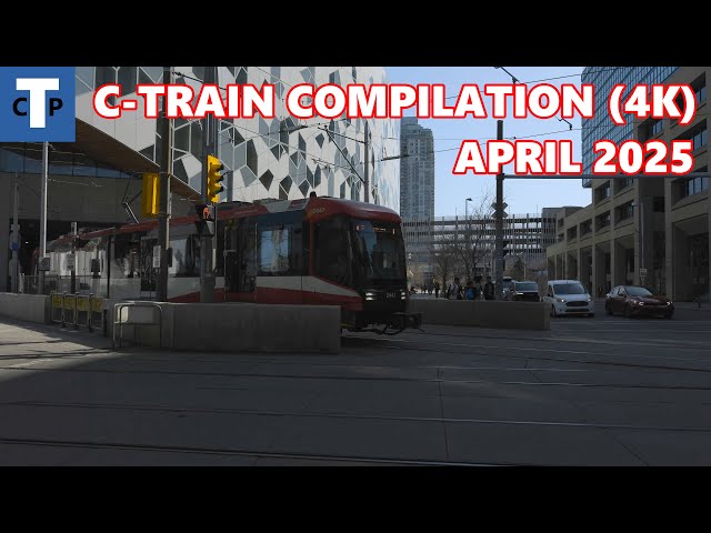 1 HOUR MARATHON of Calgary C-Train Action! (4K)