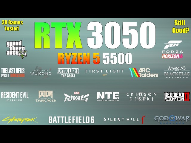 RTX 3050 + Ryzen 5 5500 – Still Good in 2026? (30 Games Tested)