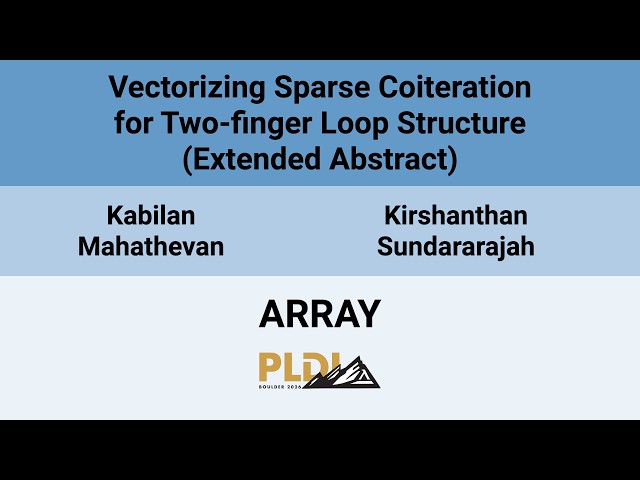 [ARRAY'26] Vectorizing Sparse Coiteration for Two-finger Loop Structure (Extended Abstract)