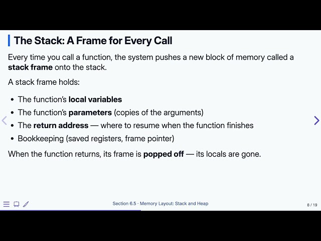 6.5 Memory Layout: Stack and Heap — Programming Fluency in C