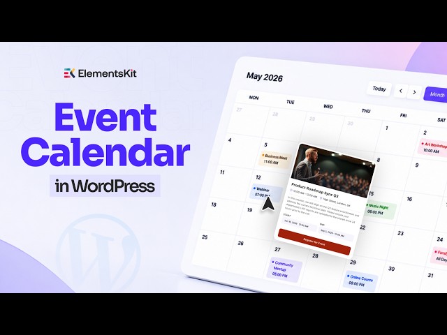 How to Add Event Calendar in WordPress with Elementor | Full Guide