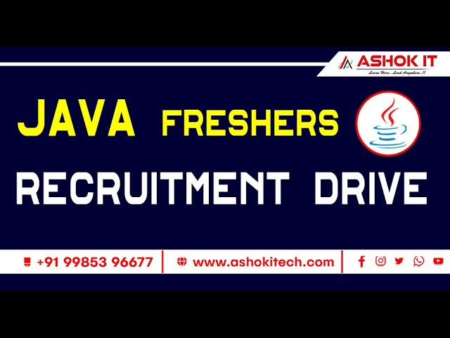 Java Freshers Recruitment Drive  @ashokit