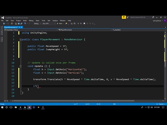 Player movement in unity 3d