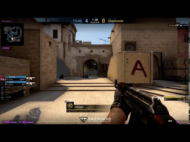 Clutch  - Techno4k vs 4  - tyloo vs checkmate m1 mirage