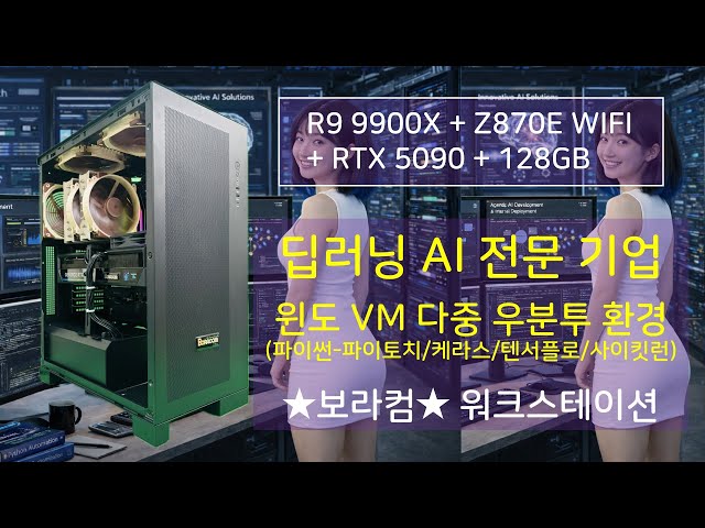 AMD Ryzen 9 9900X GeForce RTX 5090 D7 32GB: Windows VM Ubuntu Python PyTorch TensorFlow Keras Sci...