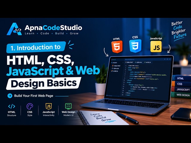 Intro to HTML, CSS, JavaScript & Web Design Basics in hindi