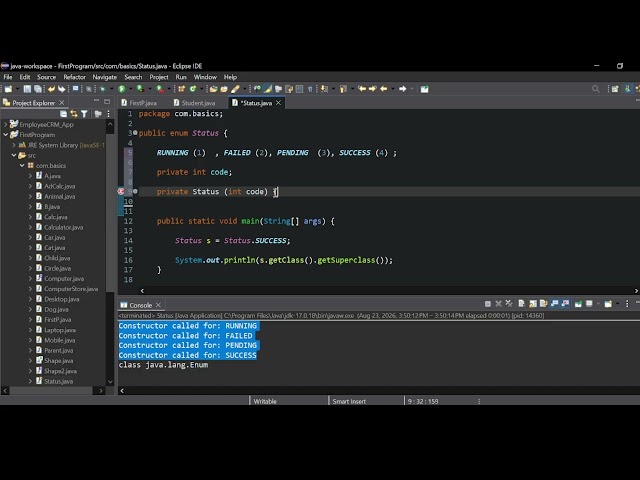 # 58 _ Enum Class in Java | Constructors Variables and Methods