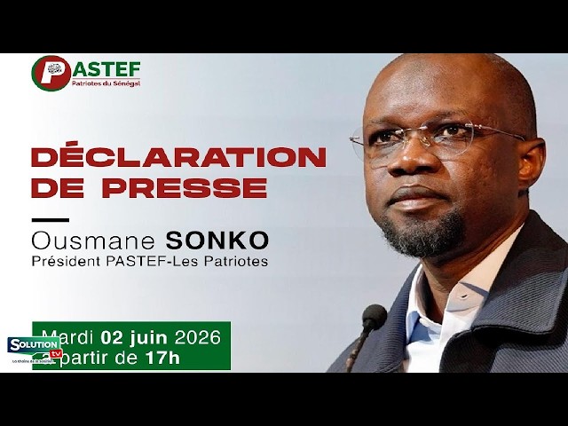 DIRECT: DÉCLARATION DE PRESSE OUSMANE SONKO