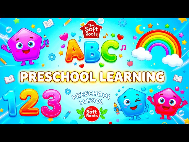 Preschool Learning activities for 3 year olds at home | Learn ABC Phonics Shapes Numbers Colors 🌈