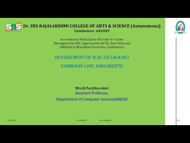 Command Line Arguments in Python Programming | OOPs with Python Programming | SNS Institutions