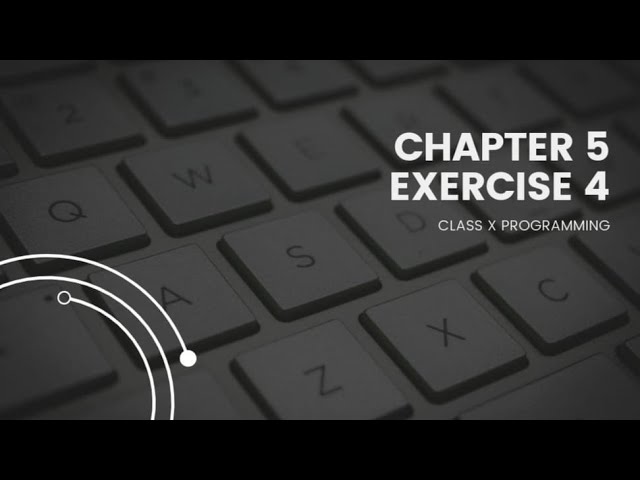 Class 10 Computer Science|Chapter 5 Programming Exercise 4