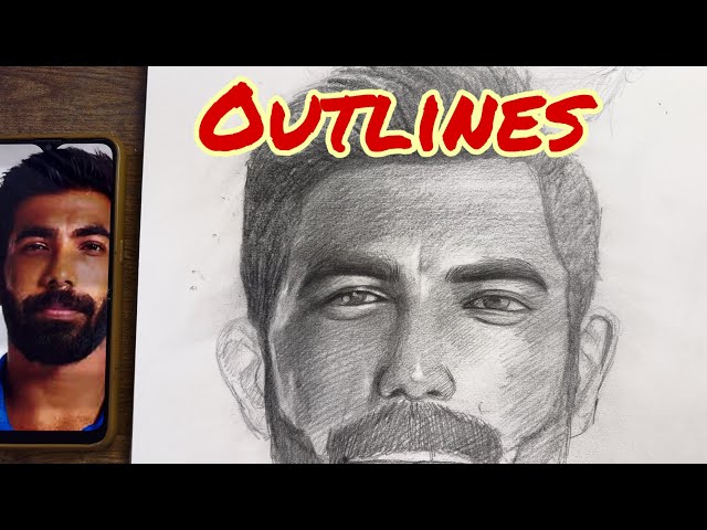 How to draw Face Using Loomis method | Drawing Jaspreet Bumrah | Tutorial For beginners in Hindi