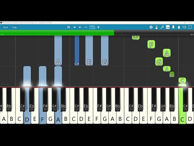 Neetivantane Vantanae Keyboard Notes D Minor 6/8 Goa Tempo 132 | Subbarao