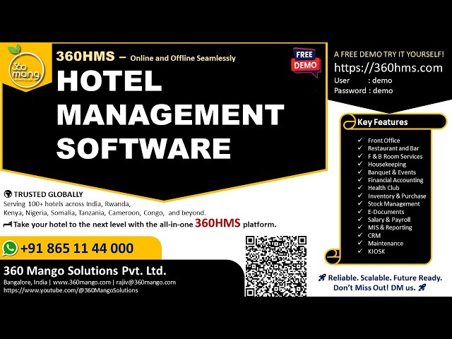 360HMS - A Complete Hotel Management Software.