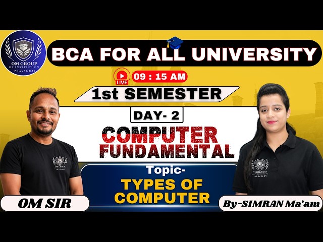 🎯 BCA 1st Semester | Day 2 – Computer Fundamentals (Types of Computer) 💻 #bca #1stsemester #viral