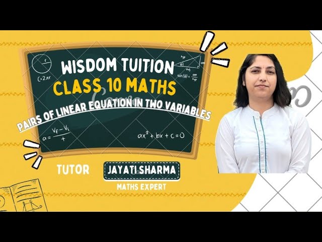 PAIRS OF LINEAR EQUATION IN TWO VARIABLES EX: 3.1
