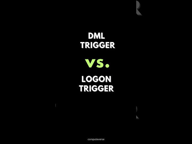 SQL DML TRIGGER Vs. LOGON TRIGGER ✍️