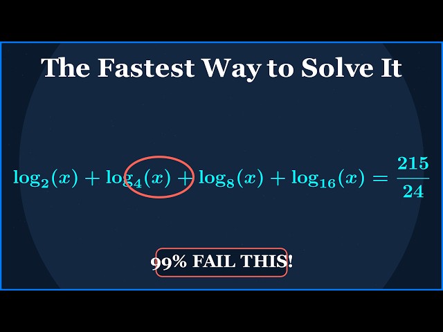 The Genius Substitution Trick for Logarithm Problems