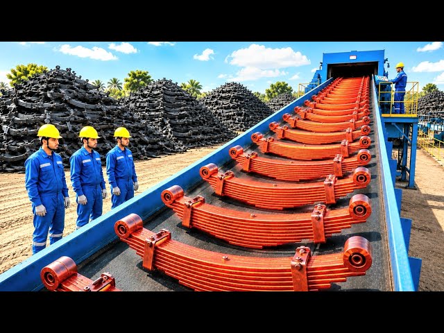 Top 5 INSANE Truck Leaf Spring Manufacturing & Recycling Factory Process | How it's Made