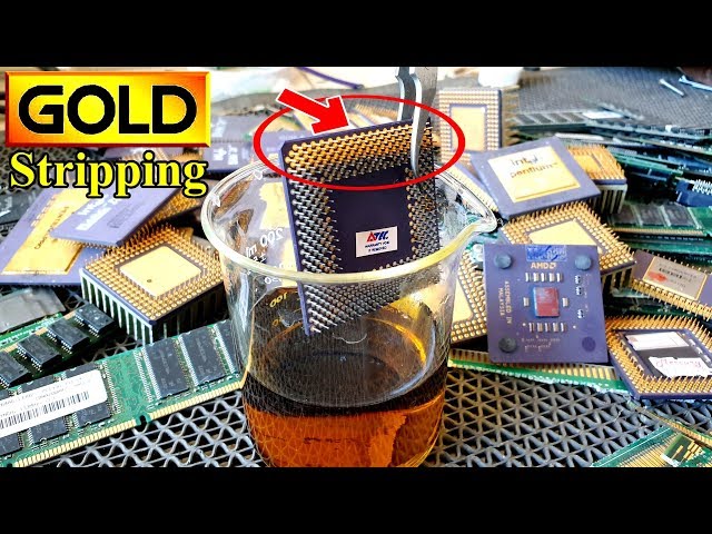 Gold stripping solution chemicals old CPU Computer gold fingers electronic circuit board gold plated