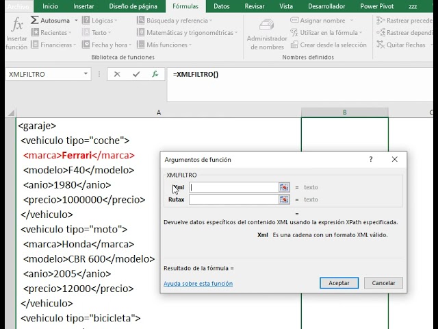 Utilizar Xpath en Microsoft Excel con XMLFILTRO