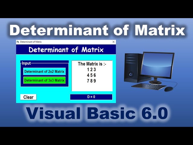 Determinant of Matrix | Visual Basic 6.0