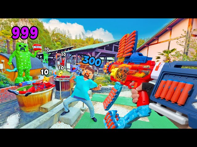 Nerf War | Minecraft Battle 4 (Nerf First Person Shooter)