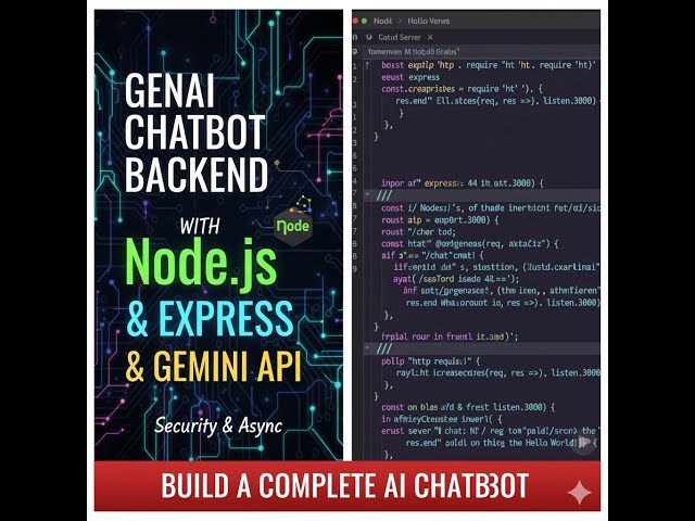 Build a Complete AI Chatbot Backend with Node.js, Express, & Gemini API (Security & Async)