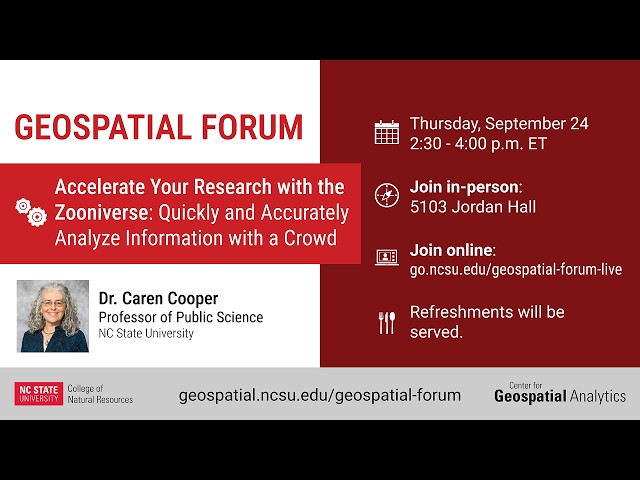 Geospatial Forum: Dr. Caren Cooper
