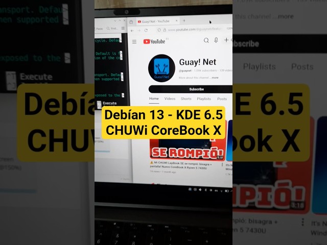 CHUWI CoreBook X con GNU/Linux Debian 13 y KDE Plasma 6.5 #shorts