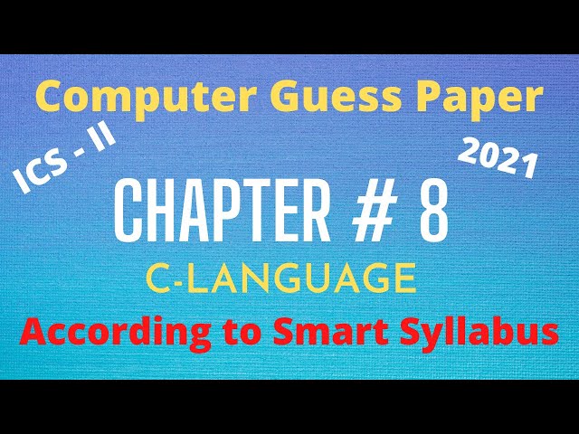 Computer Solved Past Papers for 2nd Year 2021| Computer Guess Paper 2nd Year 2021| Chapter 8