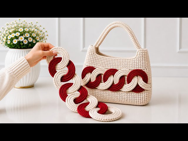 How to Crochet a Stunning Chain Motif Bag 👜 | Easy Interlocking Crochet Pattern Step by Step
