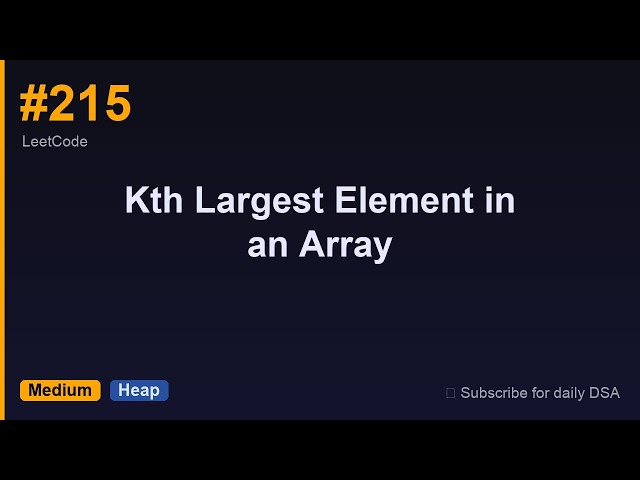 LeetCode #215 | Kth Largest Element in an Array | LeetCode Explained Step by Step