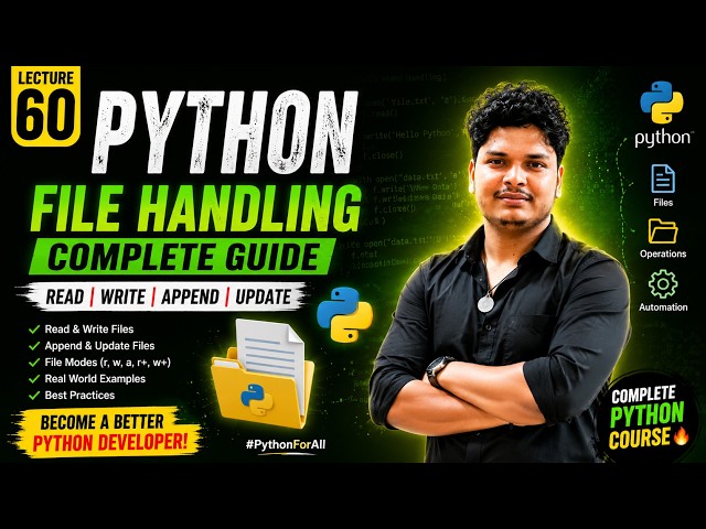 Lecture 60 Python File Handling Complete Tutorial | Read Write Rename Delete Files | Gopal