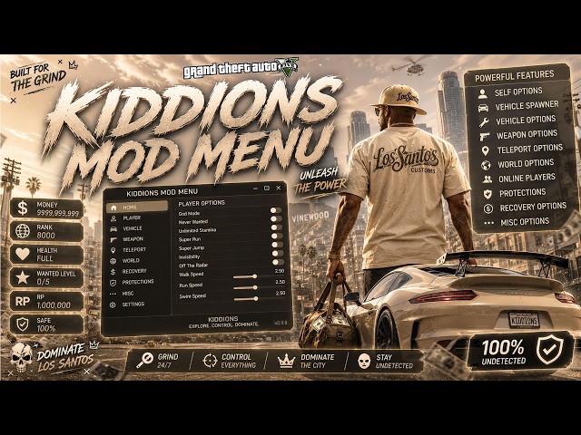 [NEW] GTA 5 Mod Menu PC 2026 / Free Kiddions Cheat, Money Hack & Online Mods (WORKING)